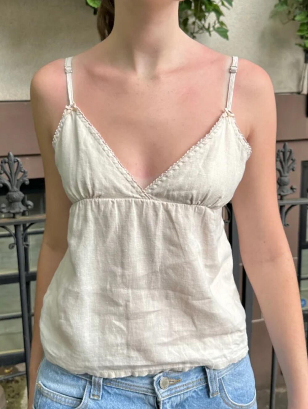 Brandy Melville‎ Edith Linen Lace Trim Top Cottagecore Festival Fairy Feminine